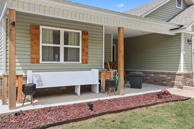 exterior space with covered porch