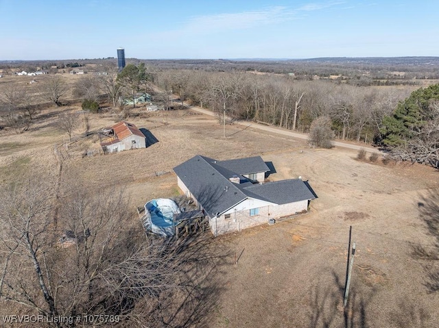 bird's eye view featuring a rural view