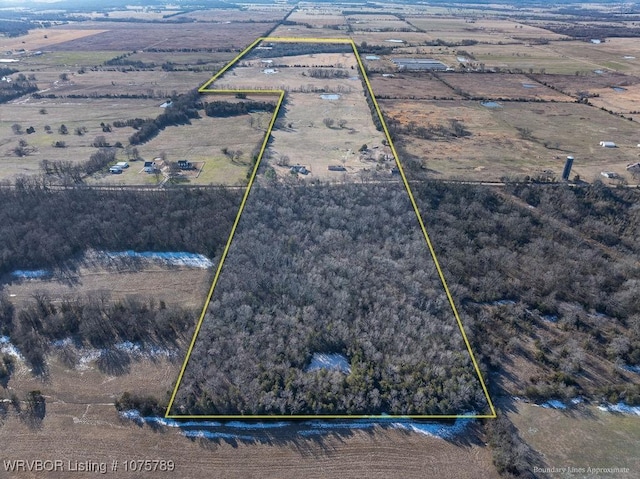 drone / aerial view featuring a rural view