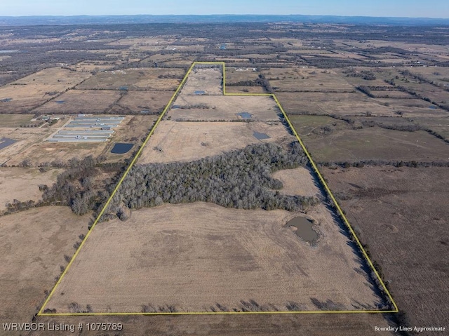 drone / aerial view with a rural view