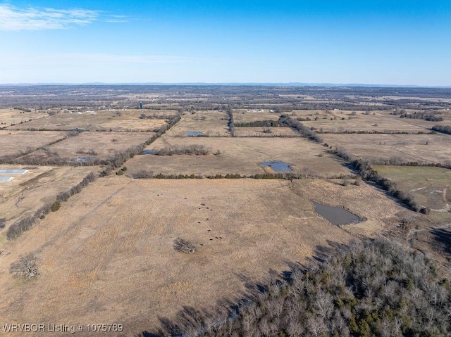 aerial view featuring a rural view