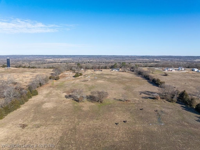 aerial view with a rural view