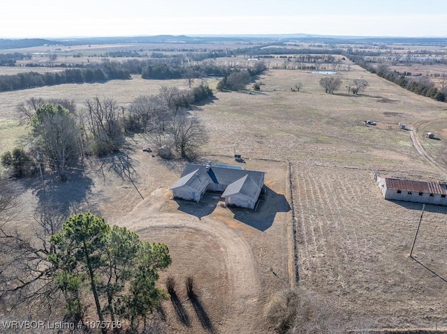 drone / aerial view featuring a rural view