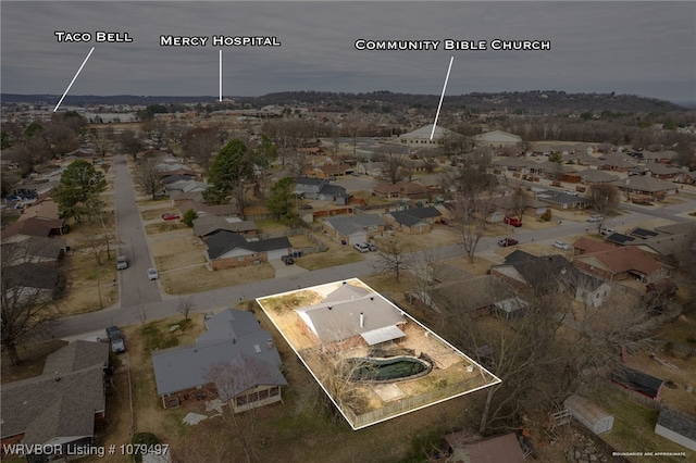 birds eye view of property featuring a residential view