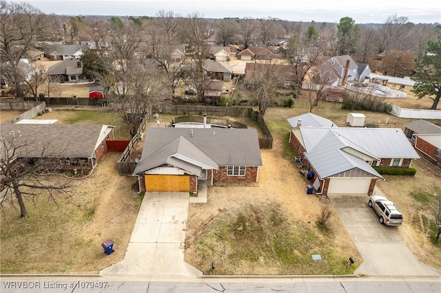 aerial view featuring a residential view