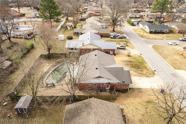 bird's eye view featuring a residential view