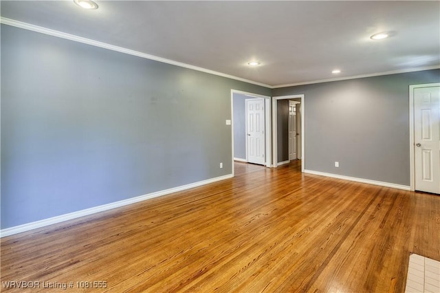 70 Haven Dr, Fort Smith, AR 72901 - spare room featuring ornamental molding, recessed lighting, baseboards, and wood finished floors