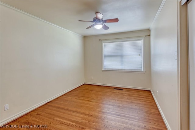 70 Haven Dr, Fort Smith, AR 72901 - unfurnished room with ornamental molding, ceiling fan, light wood-type flooring, and baseboards