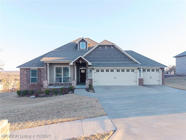 craftsman inspired home featuring a garage