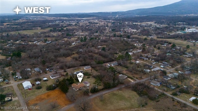 drone / aerial view with a mountain view