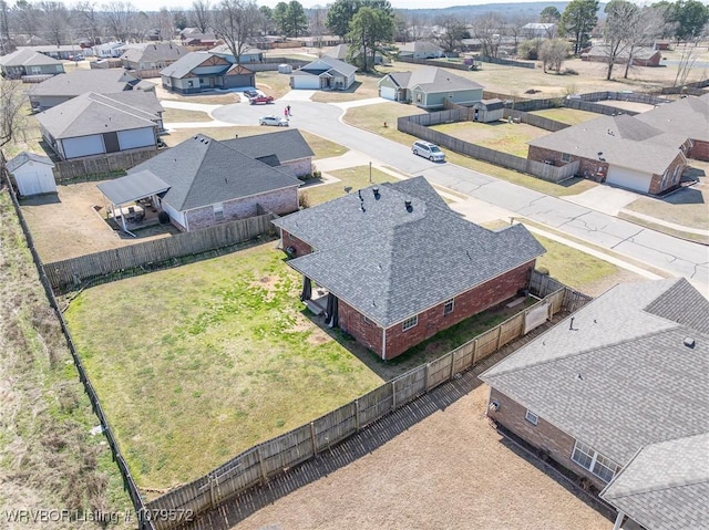 bird's eye view featuring a residential view