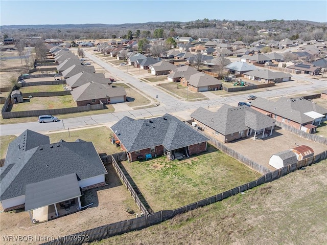 aerial view featuring a residential view