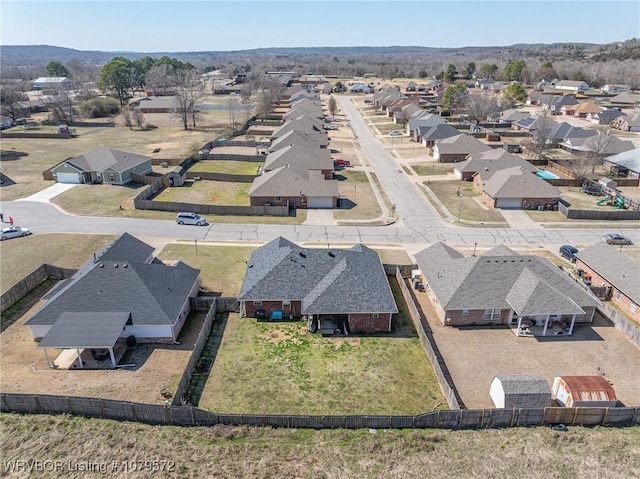 drone / aerial view with a residential view