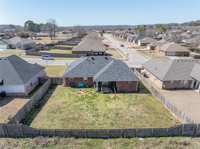 bird's eye view with a residential view