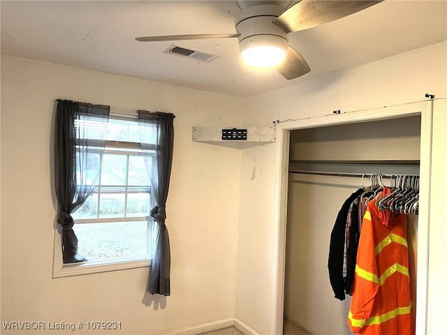 closet featuring visible vents