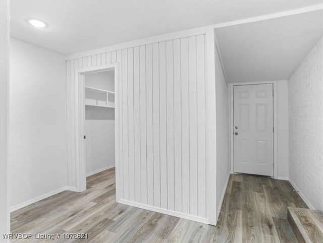 hallway featuring light wood-type flooring