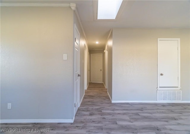 hall featuring light wood-type flooring