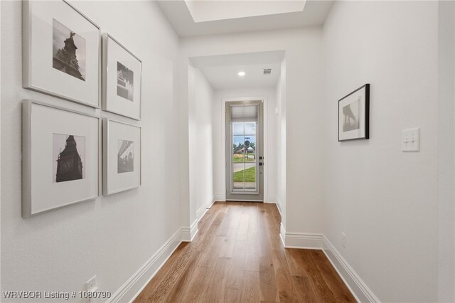9101 Birkshire Pl, Fort Smith, AR 72916 - hall with recessed lighting, baseboards, and wood finished floors