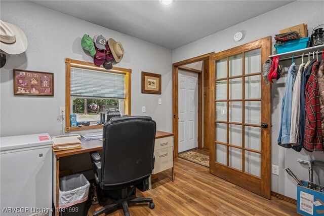 11667 Falling Rock Rd, Havana, AR 72842 - office area with wood finished floors