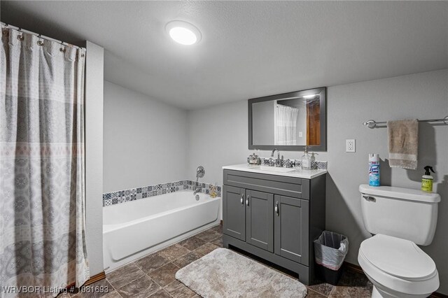 11667 Falling Rock Rd, Havana, AR 72842 - bathroom featuring vanity, a bath, and stone finish floors