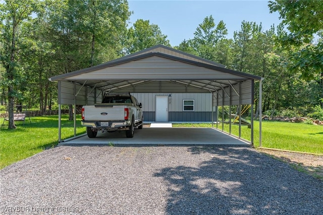 11667 Falling Rock Rd, Havana, AR 72842 - view of parking / parking lot with driveway and a detached carport