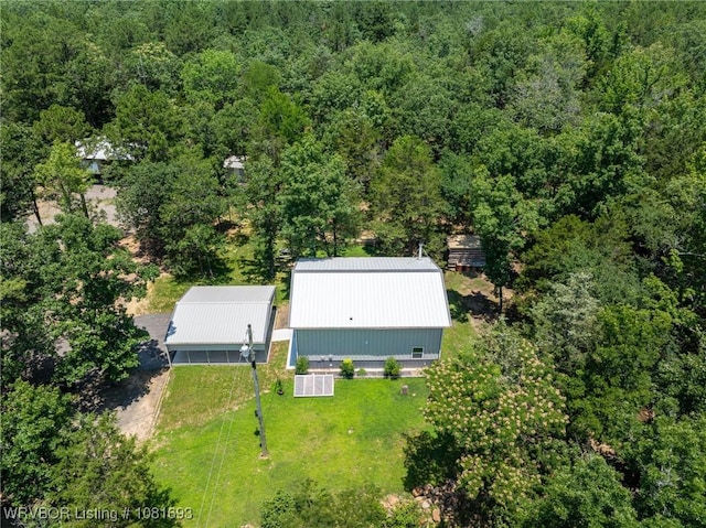 11667 Falling Rock Rd, Havana, AR 72842 - aerial view of property and surrounding area featuring a heavily wooded area
