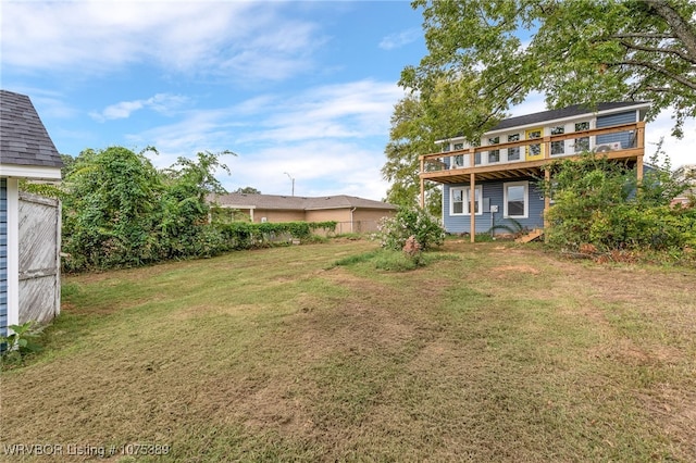 view of yard featuring a deck