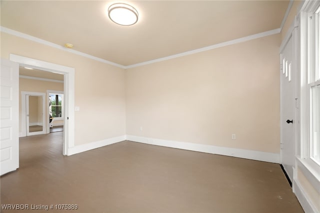 empty room with ornamental molding