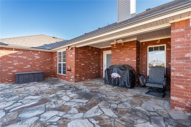 view of patio / terrace with a grill