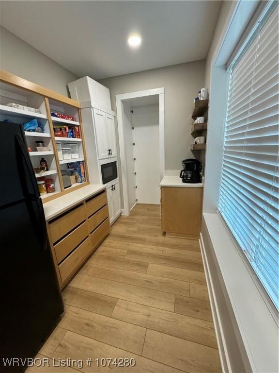 spacious closet with light hardwood / wood-style flooring