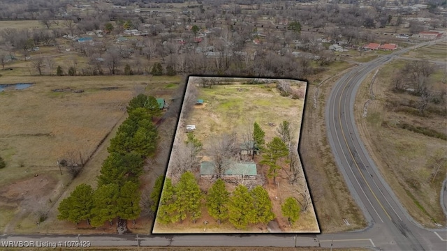 drone / aerial view featuring a rural view