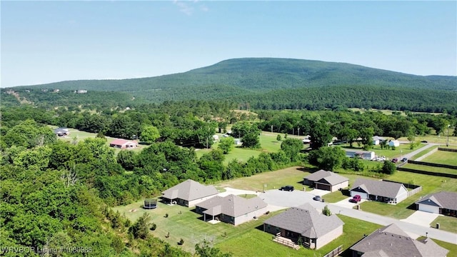 309 Arcadia Dr, Poteau, OK 74953 - drone / aerial view of a heavily wooded area and a mountainous background