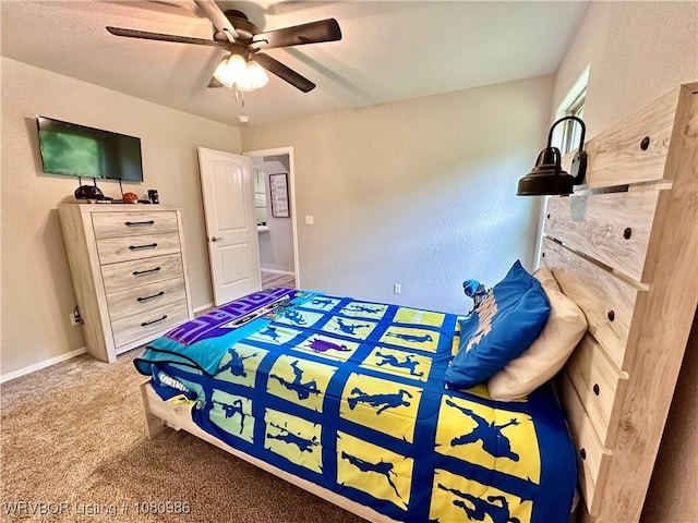 309 Arcadia Dr, Poteau, OK 74953 - carpeted bedroom with ceiling fan and baseboards