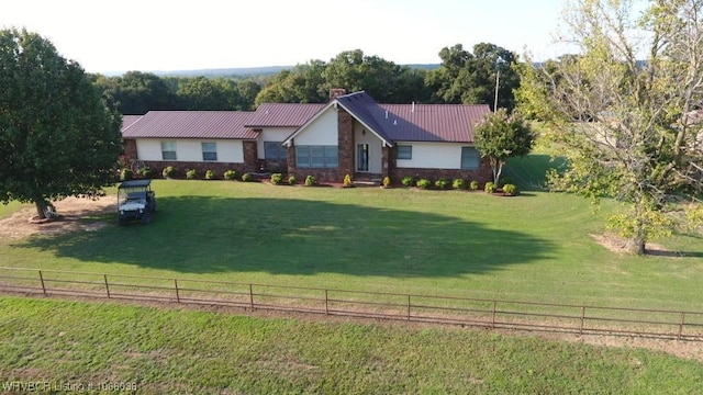 7434 N 217th Hwy, Charleston, AR 72933 - ranch-style house with a chimney and a metal roof