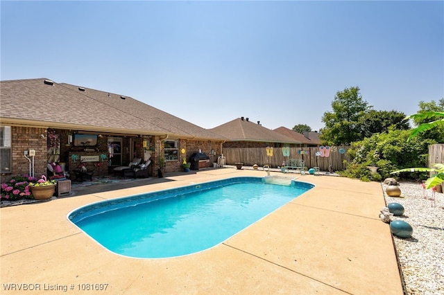 6501 Galven Way, Fort Smith, AR 72916 - view of swimming pool with a patio, a fenced backyard, and grilling area