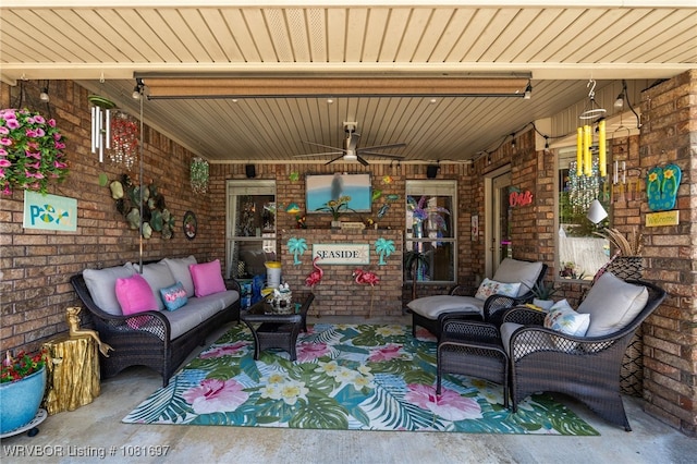 6501 Galven Way, Fort Smith, AR 72916 - view of patio with a ceiling fan and an outdoor living space