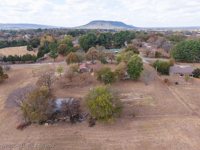 bird's eye view with a mountain view and a rural view