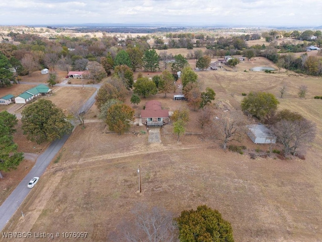 bird's eye view with a rural view