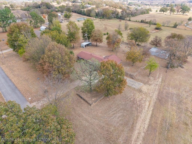 bird's eye view with a rural view