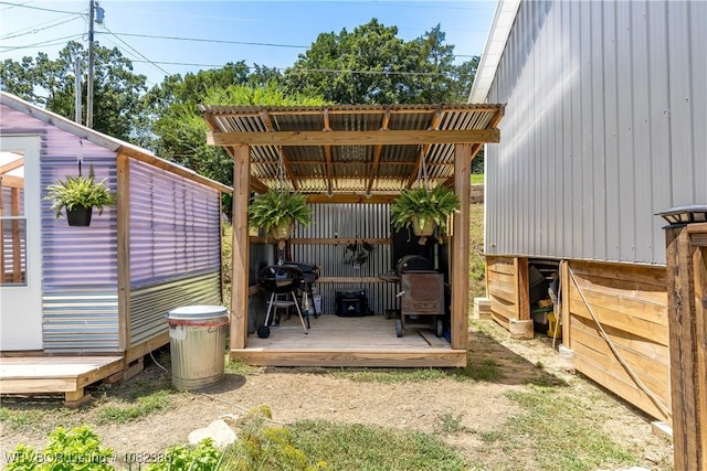 8721 Northshore Dr, Hackett, AR 72937 - view of patio featuring area for grilling, an outdoor structure, and a deck