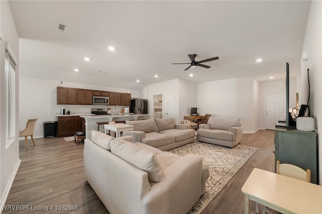 10618 Cedar Way, Fort Smith, AR 72916 - living area with a ceiling fan, recessed lighting, and light wood finished floors