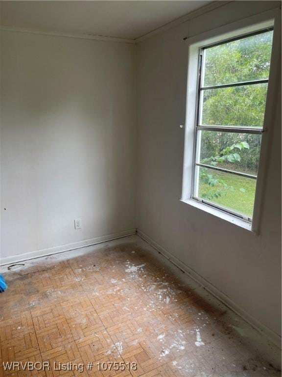 spare room with ornamental molding