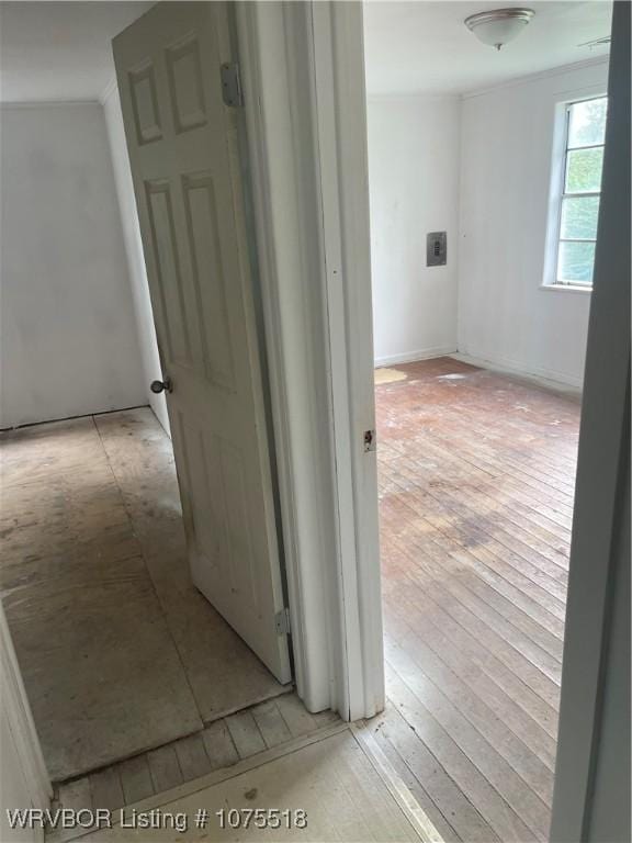 hallway with ornamental molding