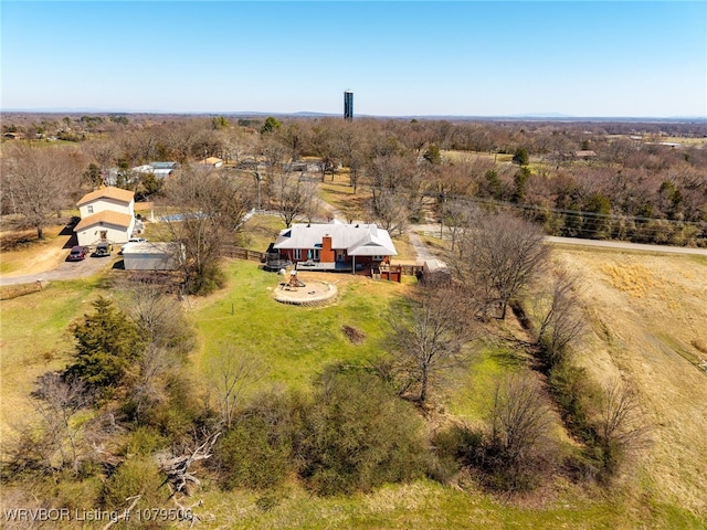 drone / aerial view with a rural view