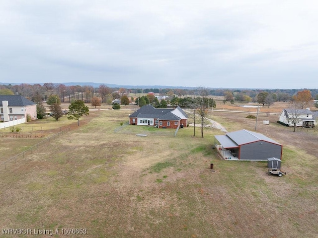 bird's eye view featuring a rural view