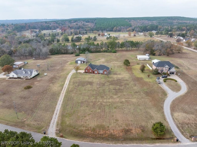 bird's eye view featuring a rural view