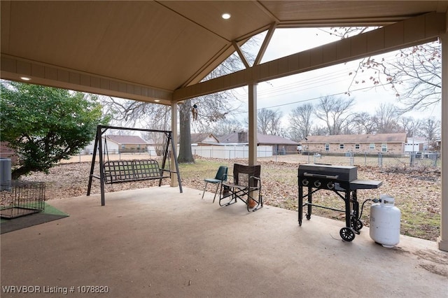 view of patio / terrace with a gazebo and a grill