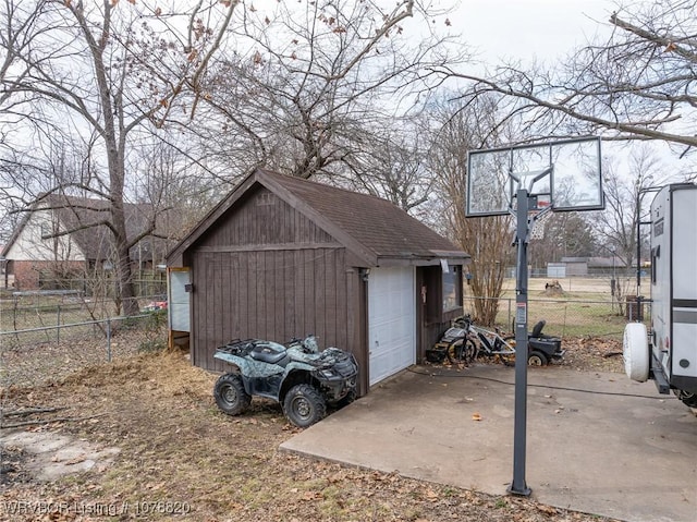 view of outdoor structure featuring a garage