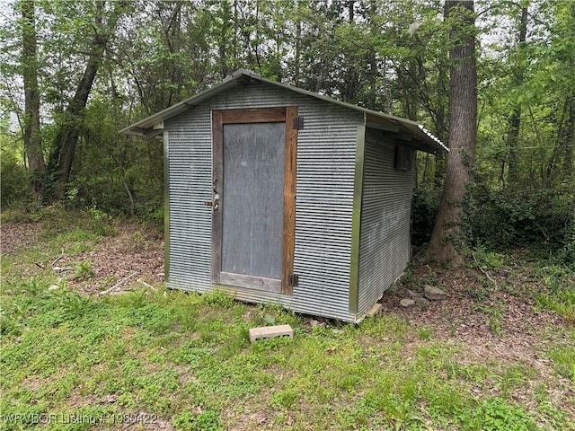 view of shed