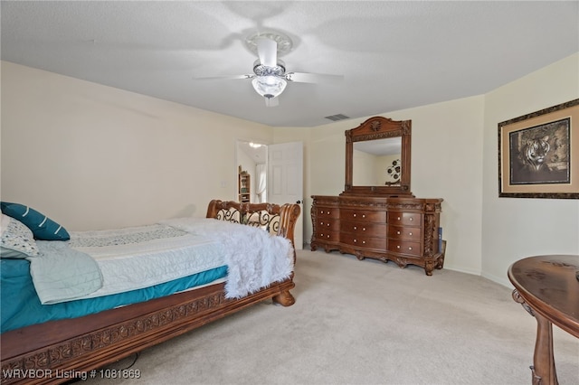 3109 Twin Lakes Pl, Alma, AR 72921 - bedroom with light colored carpet and ceiling fan